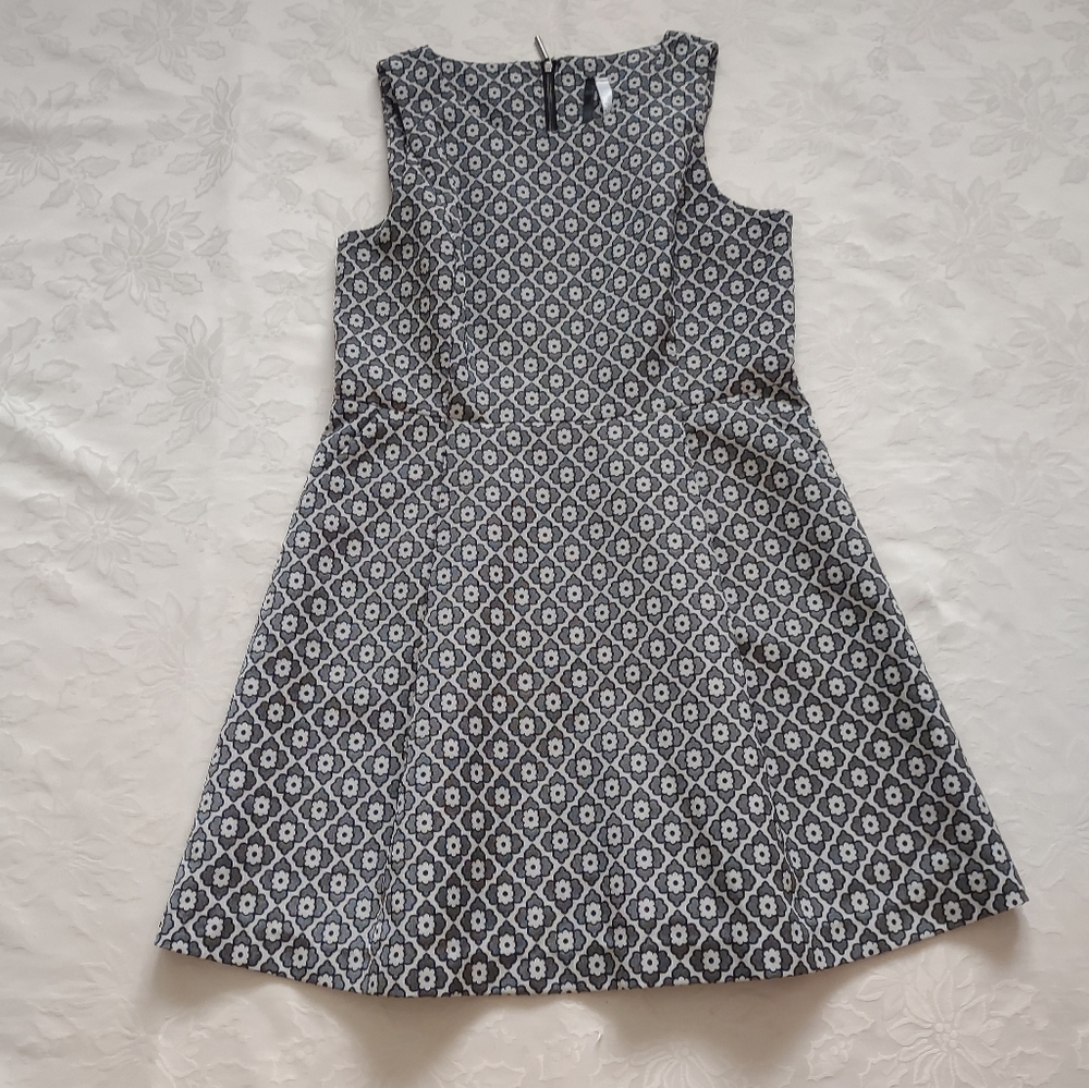 Kensie Floral Diamond textured print fit & flare cocktail dress exposed zipper